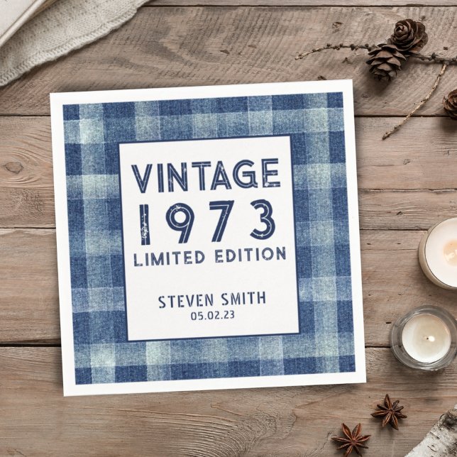 Servilleta De Papel Año personalizado 40.ª fiesta de cumpleaños azul d (Subido por el creador)