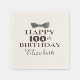 Servilleta De Papel Año personalizado | Antiguo Feliz Cumpleaños Brown