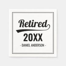 Año retro Personalizado Fiesta de jubilación blanc