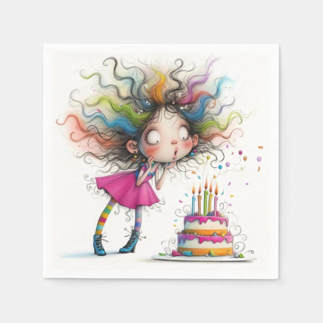 Servilleta De Papel Años arcoiris Cumpleaños (Anverso)