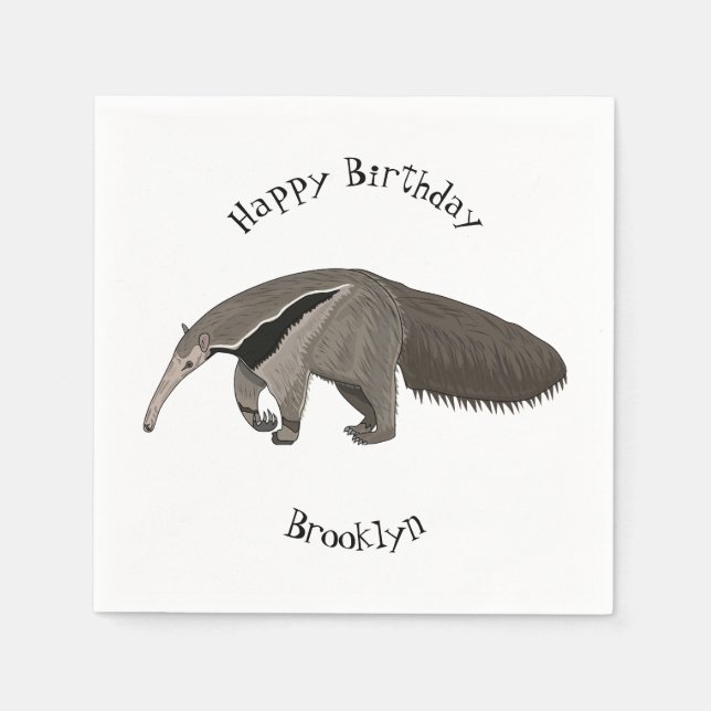 Servilleta De Papel Anteater personalizado ilustracion (Anverso)