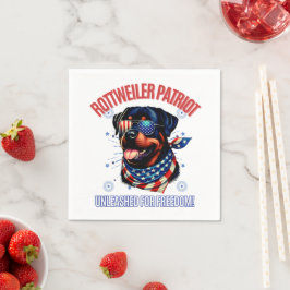 Servilleta De Papel Anteojos de la Bandera Americana Rottweiler 4 de j