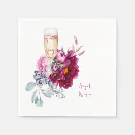 Servilleta De Papel Antes del anillo Champagne Magenta Napkins Bridal