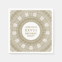 Servilleta De Papel Antigua fiesta de cumpleaños de Roma con elementos