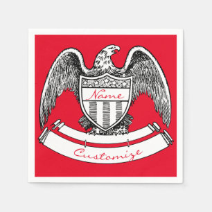 Servilleta De Papel Antigua Placa del Águila Patriótica Thunder_Cove