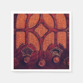 Servilleta De Papel Antigua radio madera elegante arte deco catedral