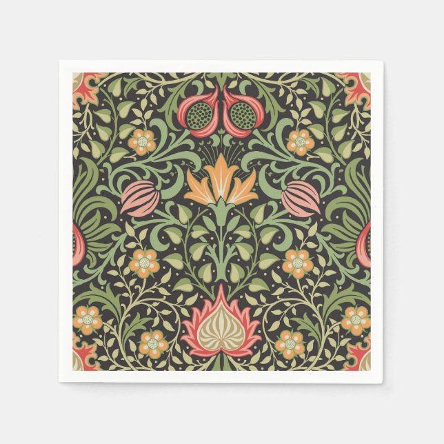 Servilleta De Papel Antigüedad floral persa William Morris (Anverso)