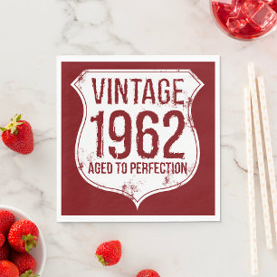 Servilleta De Papel Antiguo 1962 Envejecido a la perfección