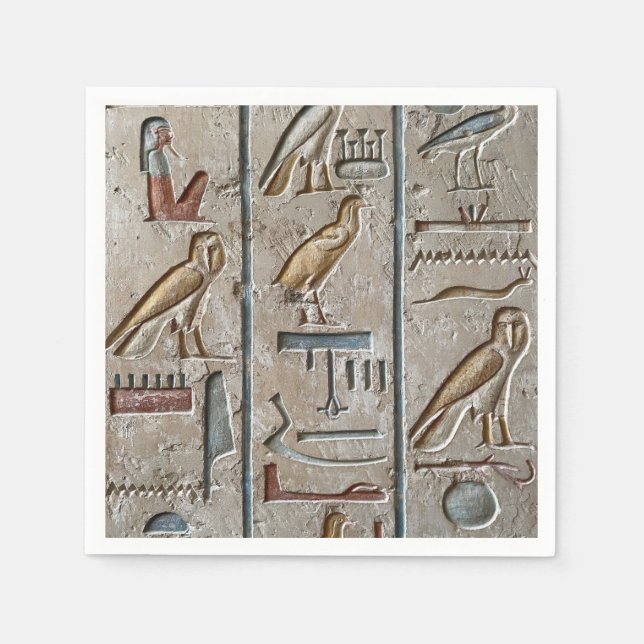 Servilleta De Papel Antiguo Egipto grabado en una jeroglífica única ta (Anverso)