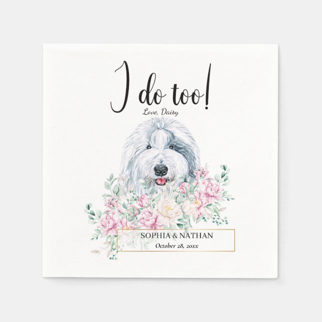 Servilleta De Papel Antiguo perro perro perro Boda Cocktail Napkins (Anverso)