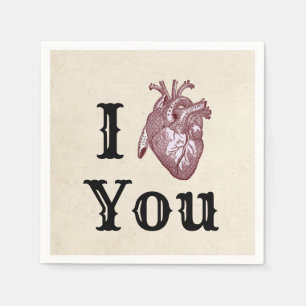 Servilleta De Papel Antique I Heart You