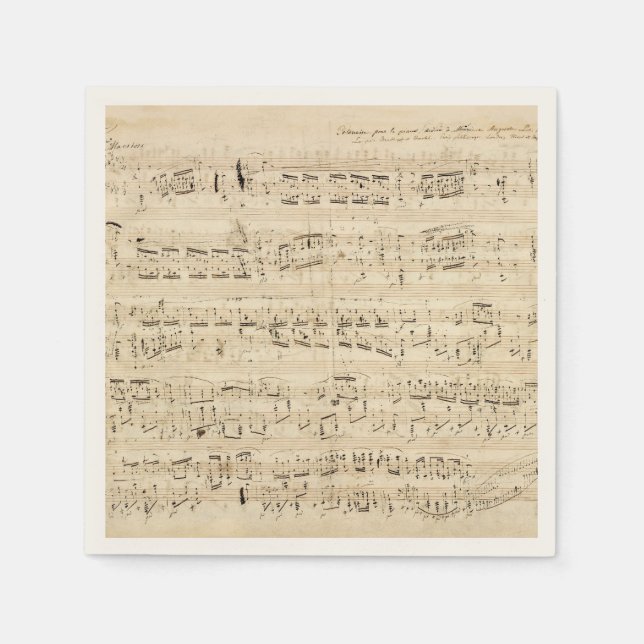 Servilleta De Papel Antique Sheet Music Chopin Manuscript (Anverso)