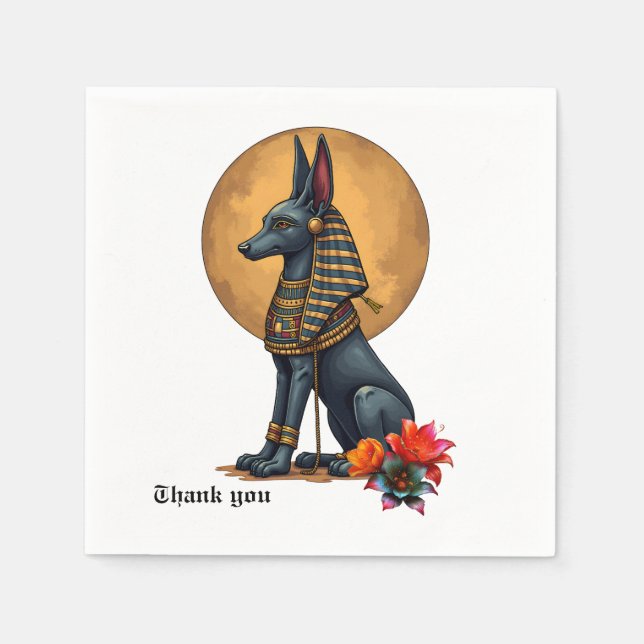 Servilleta De Papel Anubis a la luz de la luna,  (Anverso)