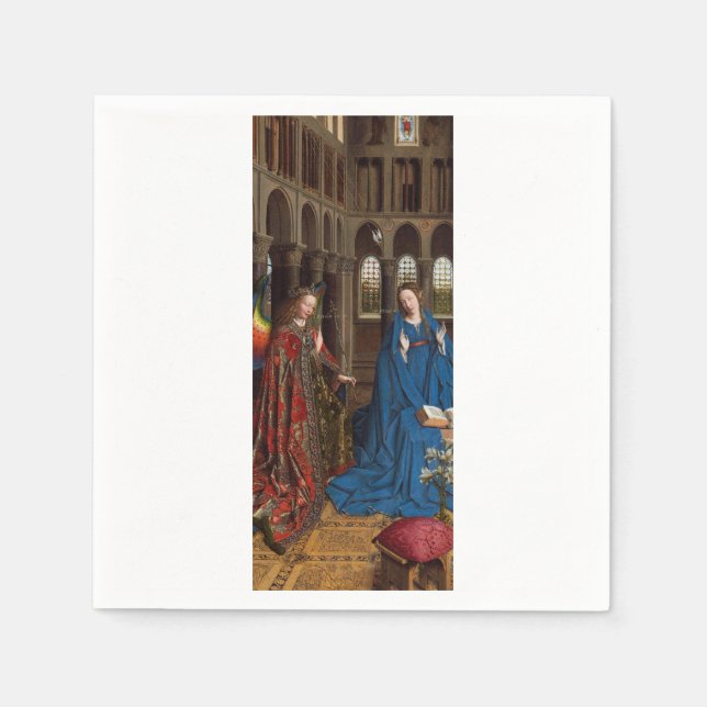 Servilleta De Papel Anunciación de Van Eyck Premium Luz de Catedral (Anverso)