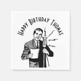 Servilleta De Papel Anunciante de radio de cumpleaños vintage