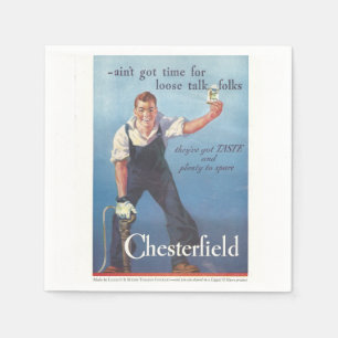 Servilleta De Papel Anuncio de cigarrillos de Chesterfield de época