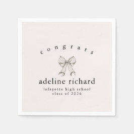 Servilleta De Papel Anuncio de graduación con lazo coquette