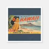 Anuncio de viaje hawaiano de estilo vintage