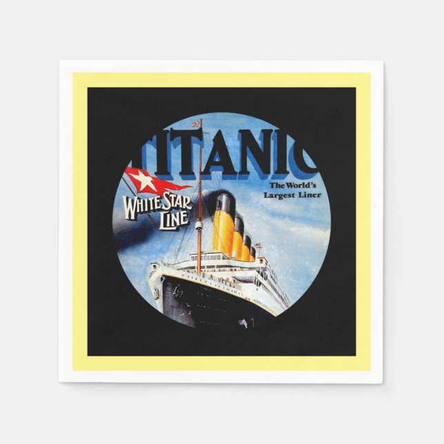 Servilleta De Papel anuncio de viaje Titanic RMS (Anverso)