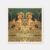 Anuncio único de chocolate caliente Art nouveau