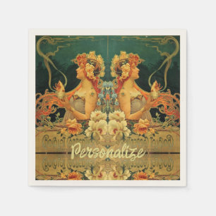 Servilleta De Papel Anuncio único de chocolate caliente Art nouveau