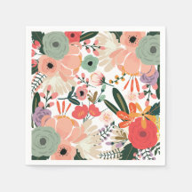 Anya Floral Personalizado Cocktail Napkin