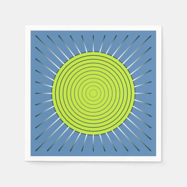 Servilleta De Papel Aparición geométrica moderna - azul de cal y denim (Anverso)