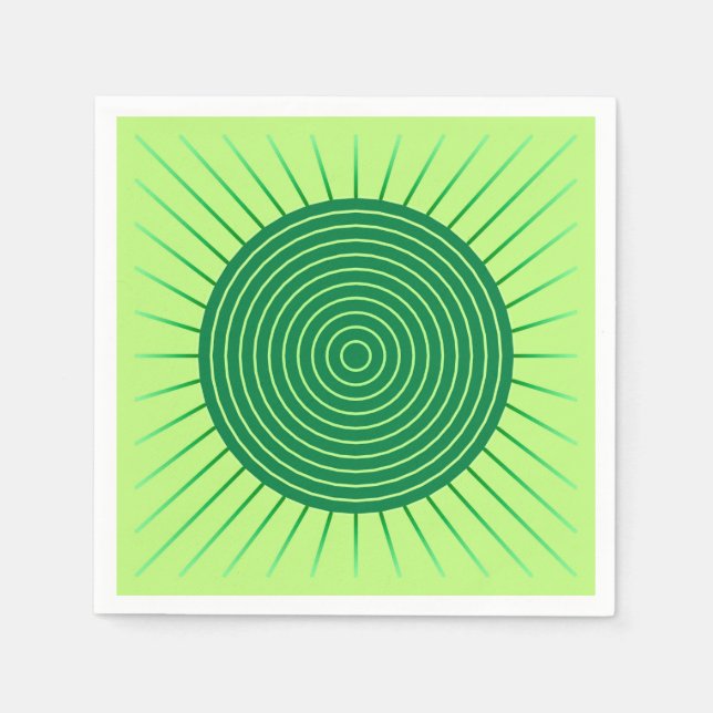 Servilleta De Papel Aparición geométrica moderna: verde esmeralda y ca (Anverso)