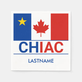 Servilleta De Papel Apellido de la bandera canadiense de Chiac Acadian
