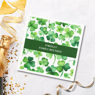 Servilleta De Papel Apellido irlandés Shamrock acuarela