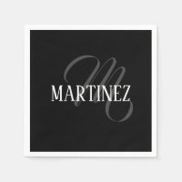 Apellido personalizado elegante negro | Nombre