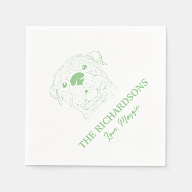 Servilleta De Papel Apellido Rottweiler Boda Napkins (Anverso)