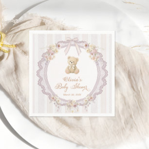 Servilleta De Papel Apenas Podemos Esperar Arco Floral Vintage Baby Sh