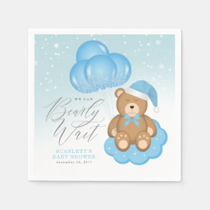 Servilleta De Papel Apenas Podemos Esperar Baby Shower En Globo De Oso