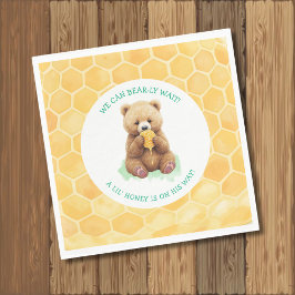 Servilleta De Papel ¡Apenas Podemos Esperar! Cumpleaños de Oso y Bebé