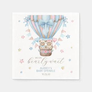 Servilleta De Papel Apenas Podemos Esperar Gemelos Niño Niña Baby Spri