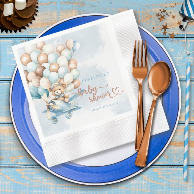 Servilleta De Papel Apenas Podemos Esperar Osito de Peluche Baby Showe (We can bearly wait baby shower paper napkins, baby shower decor,)