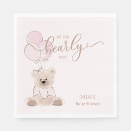Servilleta De Papel Apenas Podemos Esperar Osito Rosa Baby Shower