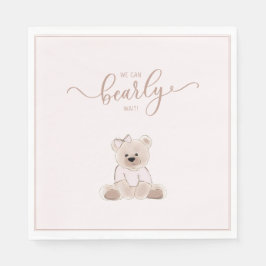Servilleta De Papel Apenas Podemos Esperar Osito Rosa Baby Shower
