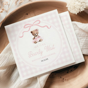 Servilleta De Papel Apenas Podemos Esperar Oso de Peluche Rosa Baby Sh