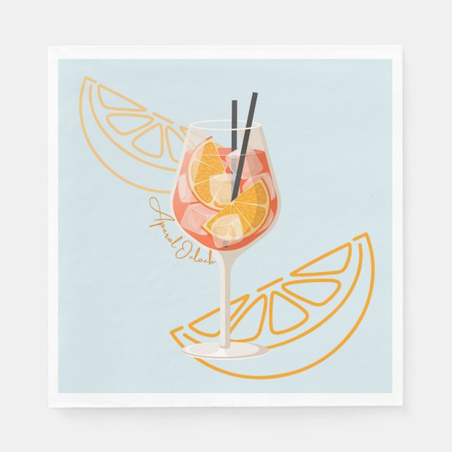 Servilleta De Papel Aperol O'Clock (Anverso)