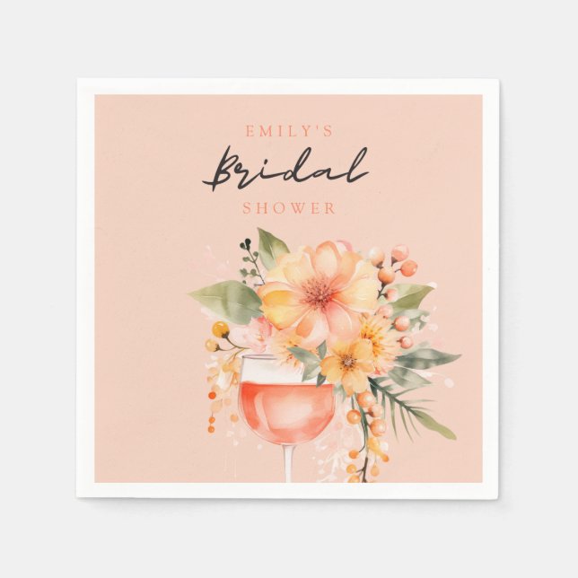 Servilleta De Papel Aperol Spritz Desayuno Nupcial Floral (Anverso)