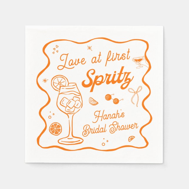 Servilleta De Papel Aperol Spritz Despedida de Soltera (Anverso)