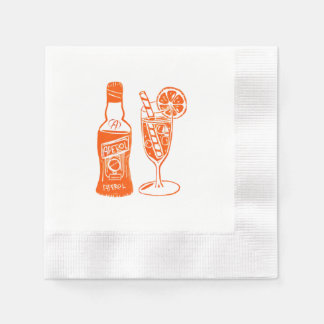Servilleta De Papel Aperol Spritz Lino Design Cocktail Fiesta Napkin