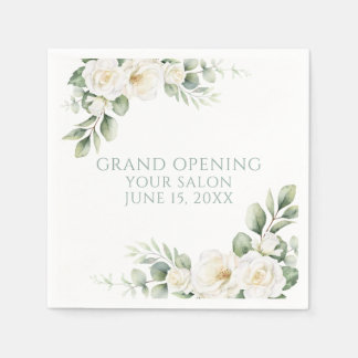 Servilleta De Papel Apertura Grande Floral Rosa Blanca Personalizada