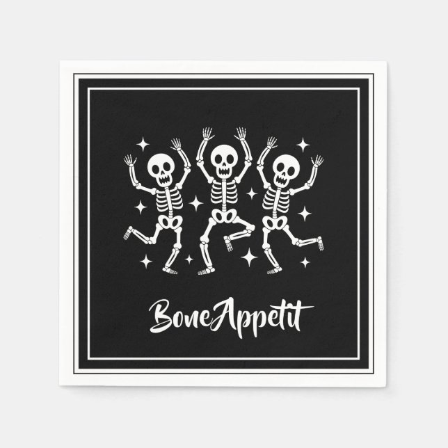 Servilleta De Papel Apetito óseo de Halloween (Anverso)