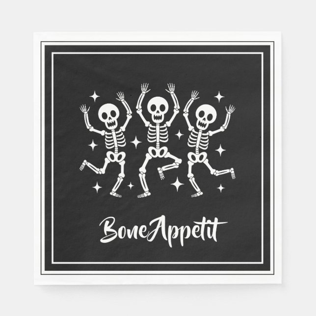 Servilleta De Papel Apetito óseo de Halloween (Anverso)