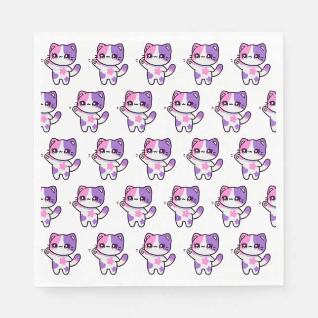 Servilleta De Papel Aphmau Style, Chica de cumpleaños, Meemeows, Minec (Anverso)