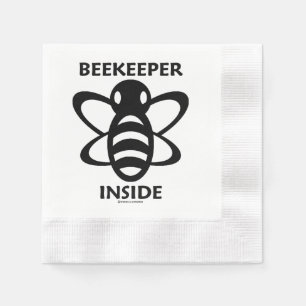 Servilleta De Papel Apicultor Dentro Dibujo Abeja Blanco Negro