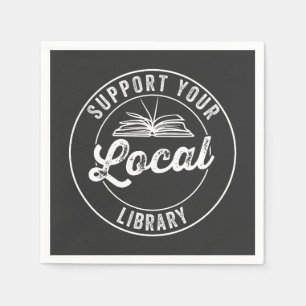 Servilleta De Papel apoya tu biblioteca local Square Sticker